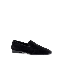 Velours-Loafer mit gesticktem Triomphe-Logo