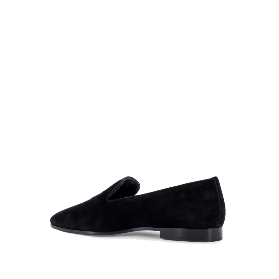 Velours-Loafer mit gesticktem Triomphe-Logo
