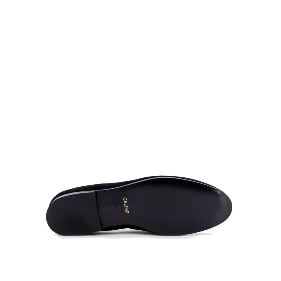 Velours-Loafer mit gesticktem Triomphe-Logo