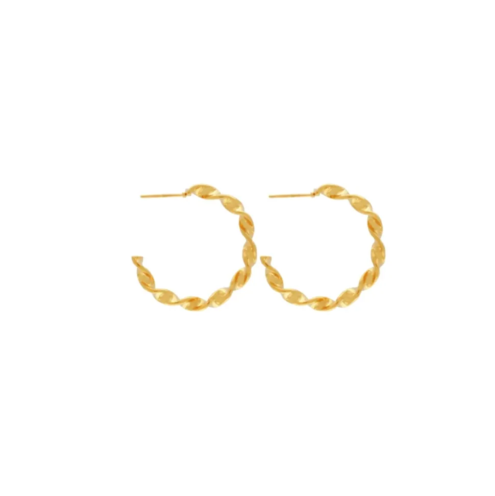 Vergoldete Twisted Hoop Ohrringe