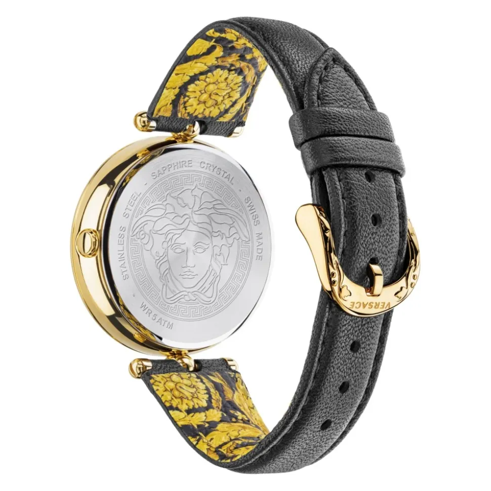 Versace Damen Armbanduhr Palazzo Empire 39 mm Medusa auf dem Zifferblatt Armband Leder VECO01420
