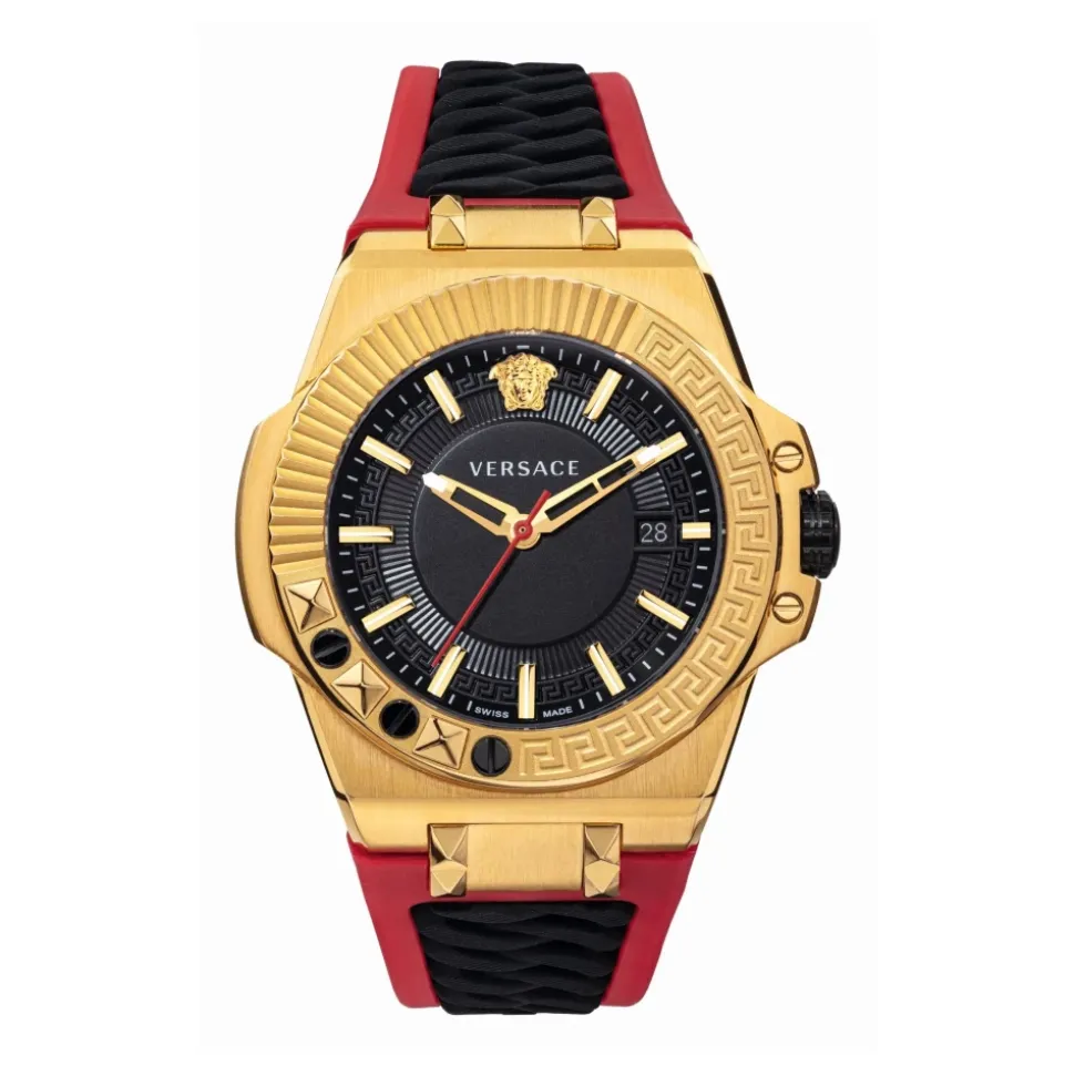 Versace Herren Armbanduhr Chain Reaction gold/rot VEDY00319