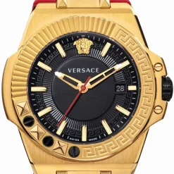 Versace Herren Armbanduhr Chain Reaction gold/rot VEDY00319