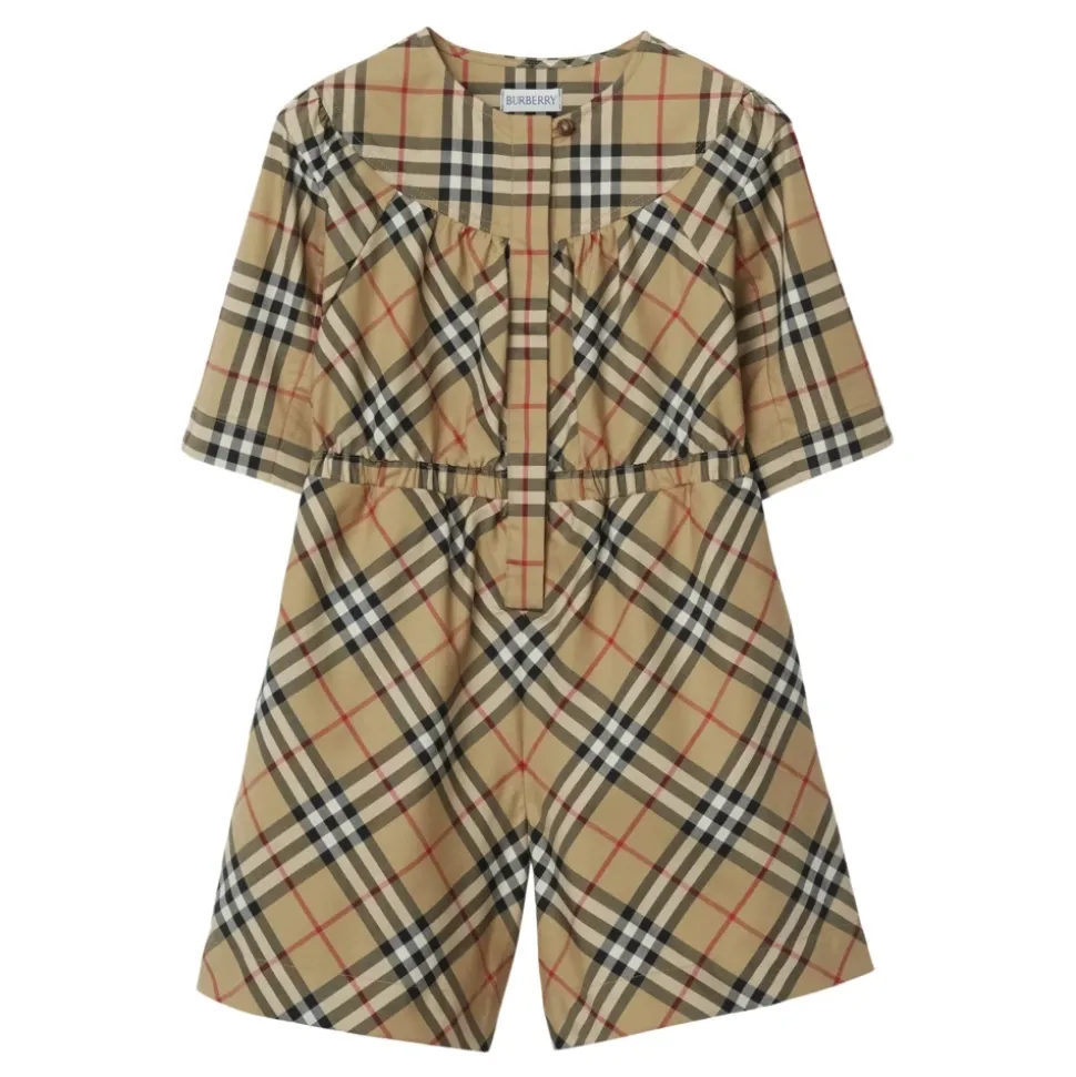 Vintage Check Baumwoll-Jumpsuit