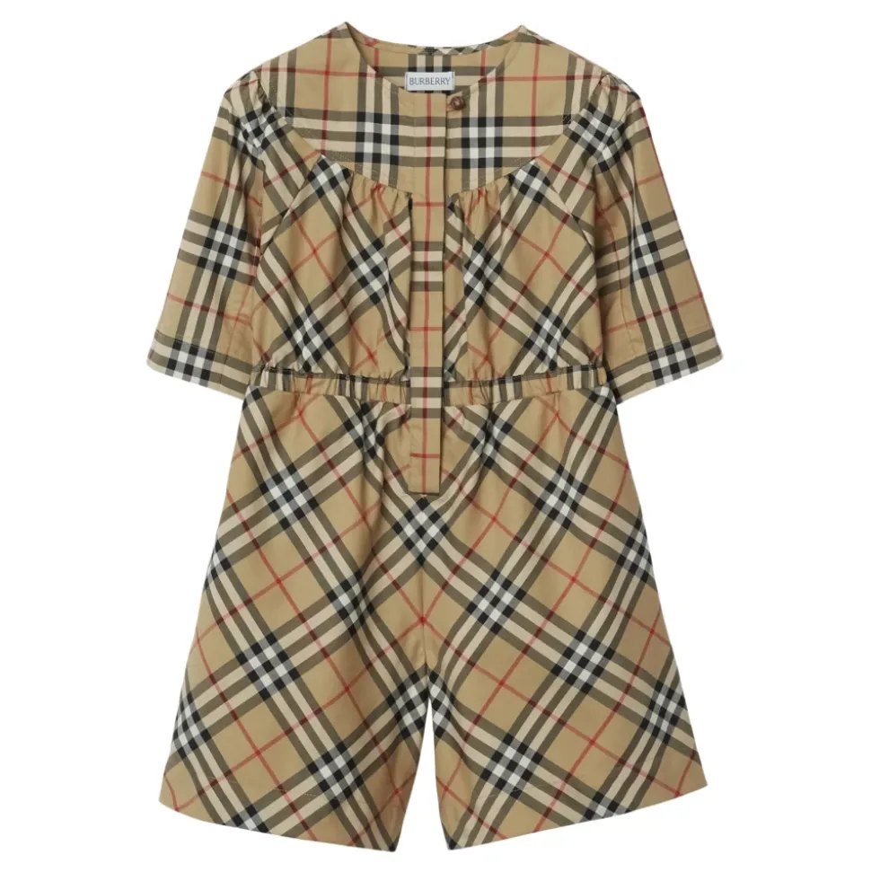 Vintage Check Baumwoll-Popeline-Hose