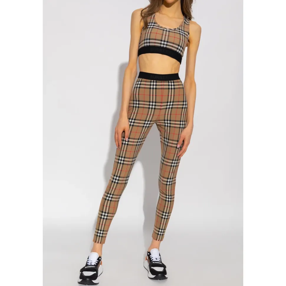Vintage Check-bedruckter Sport-BH