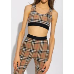 Vintage Check-bedruckter Sport-BH