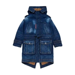 Vintage Jeansjacke mit Kapuze
