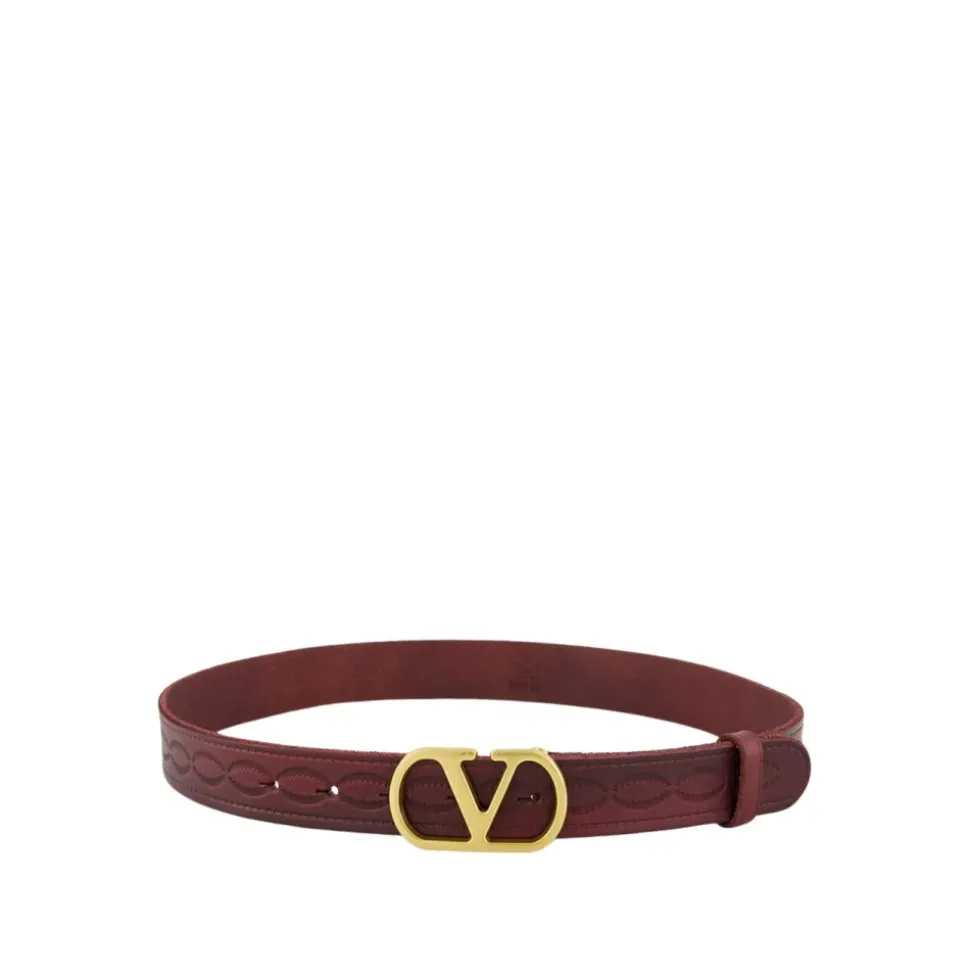 VLogo Signature Gürtel in Dunkel Aubergine
