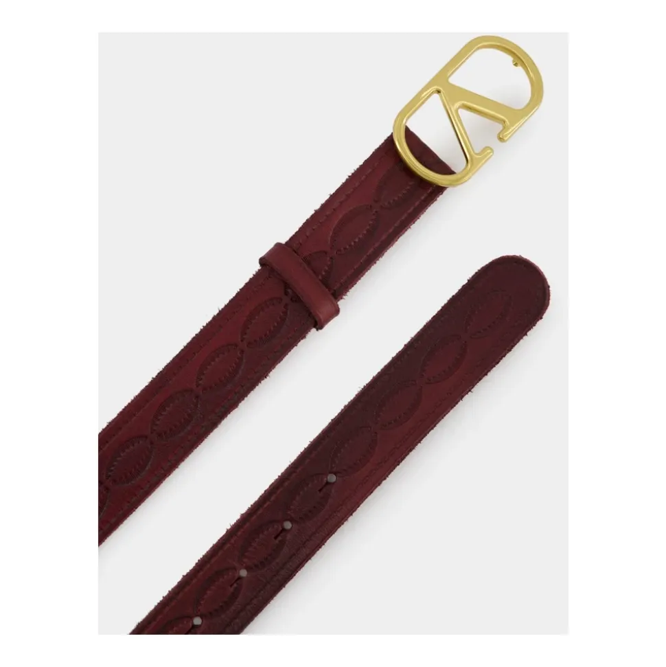 VLogo Signature Gürtel in Dunkel Aubergine