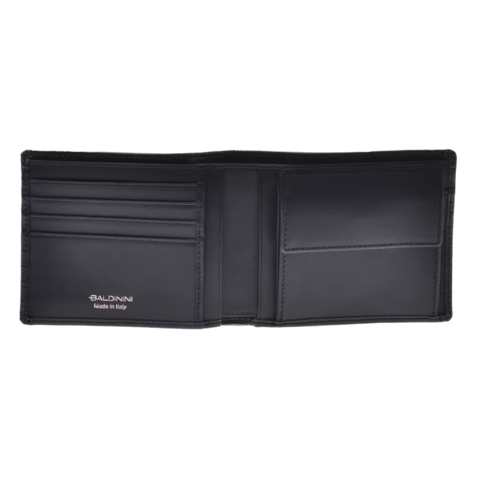 Wallet in black palmellato leather