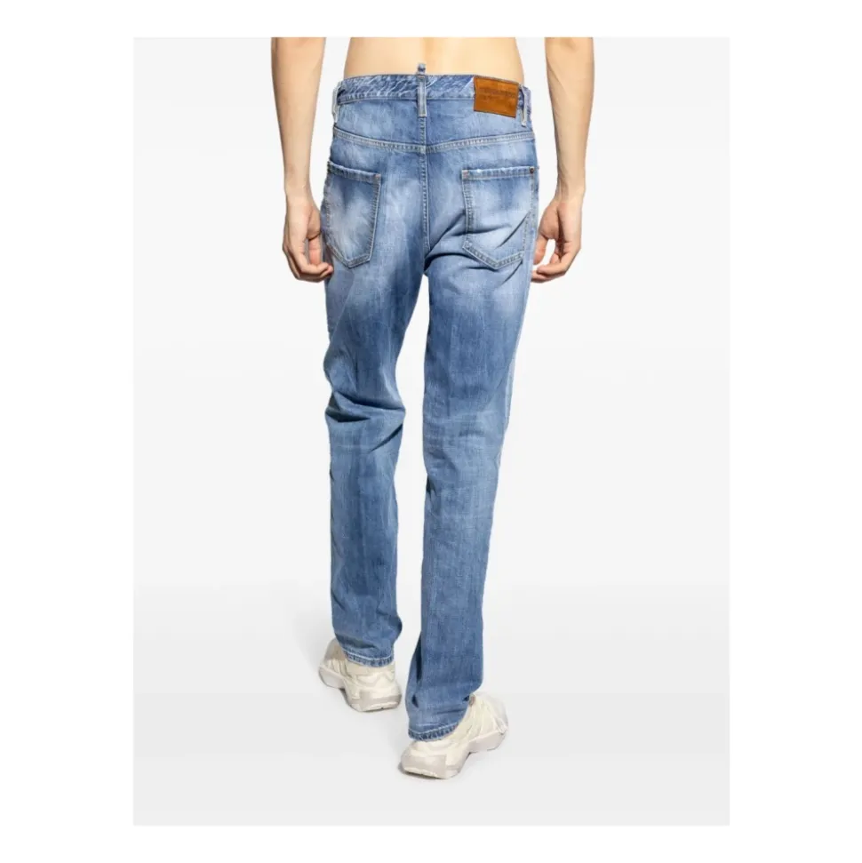 Washed Straight-Leg Jeans