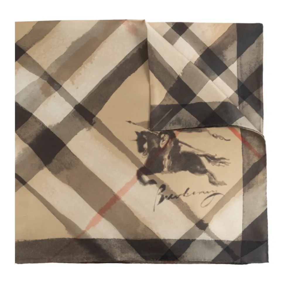 Watercolour Check Seidenschal