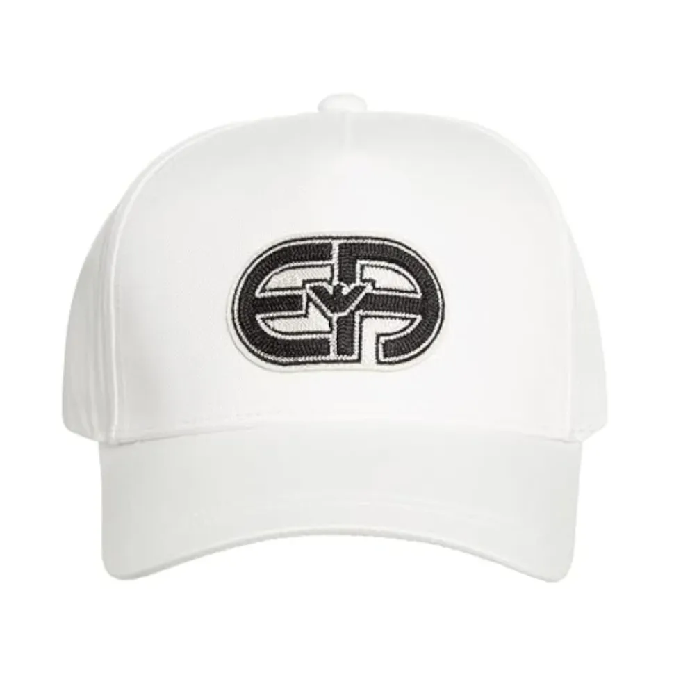 Weiße Baseballkappe mit Logopatch