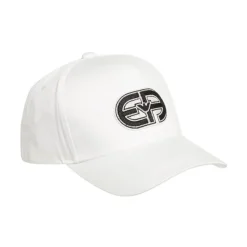 Weiße Baseballkappe mit Logopatch