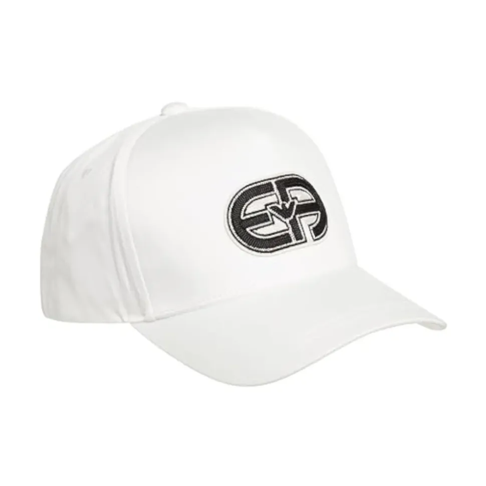 Weiße Baseballkappe mit Logopatch