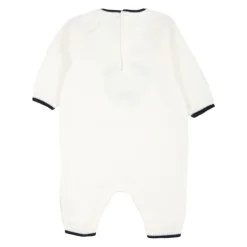 Weiße Bärenkleid mit Knopfverschluss