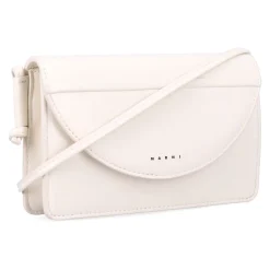 Weiße Crossbody-Tasche Halbmond-Design
