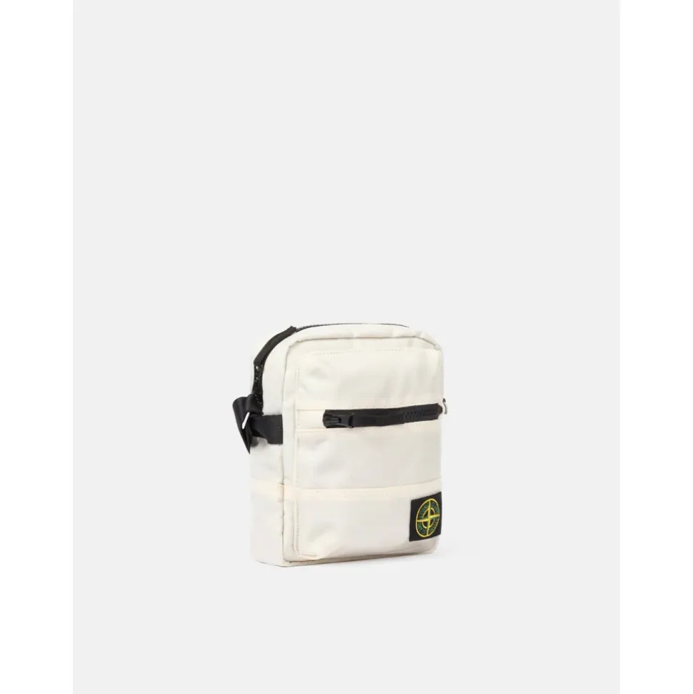 Weiße Crossbody-Tasche mit Logo-Patch