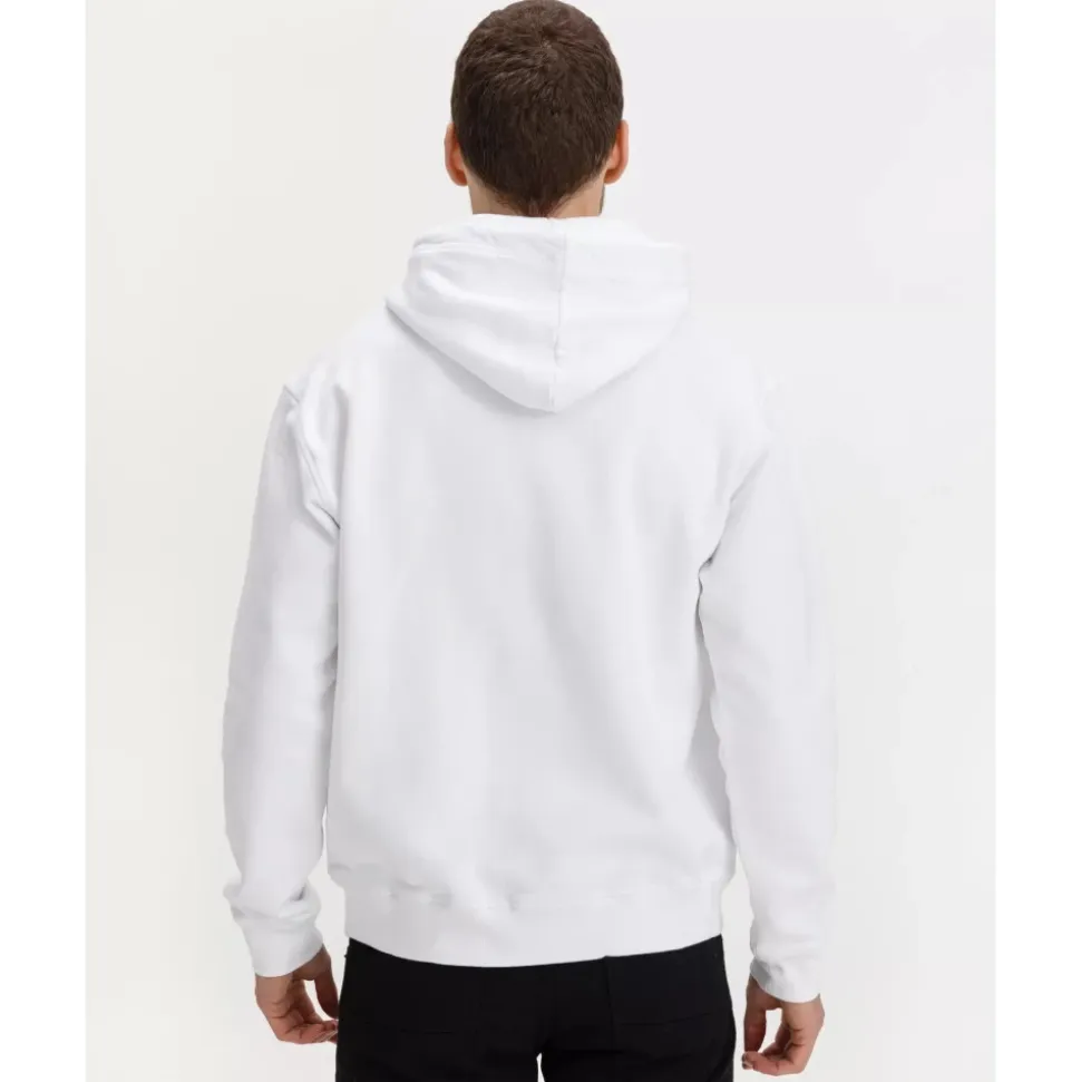 Weiße Kapuzenpullover mit Frontdruck