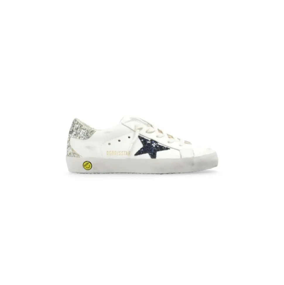 Weiße Leder Kinder Sneakers mit Stern