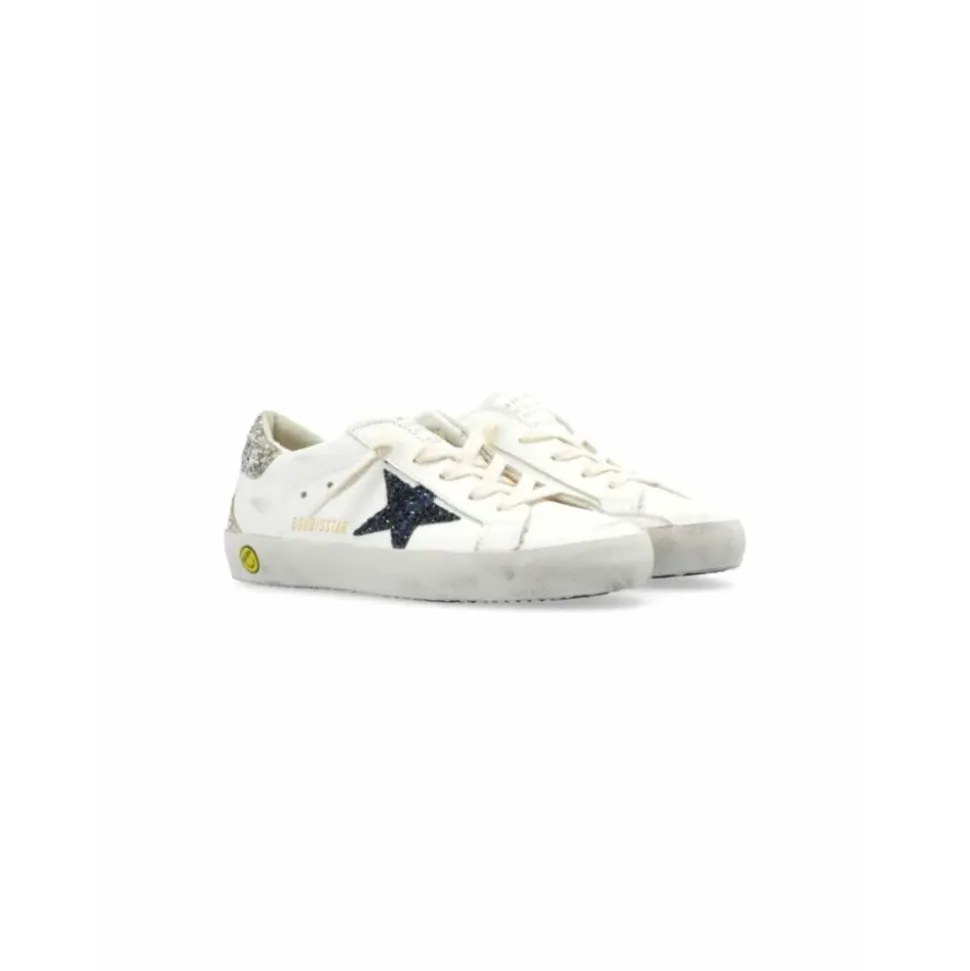 Weiße Leder Kinder Sneakers mit Stern