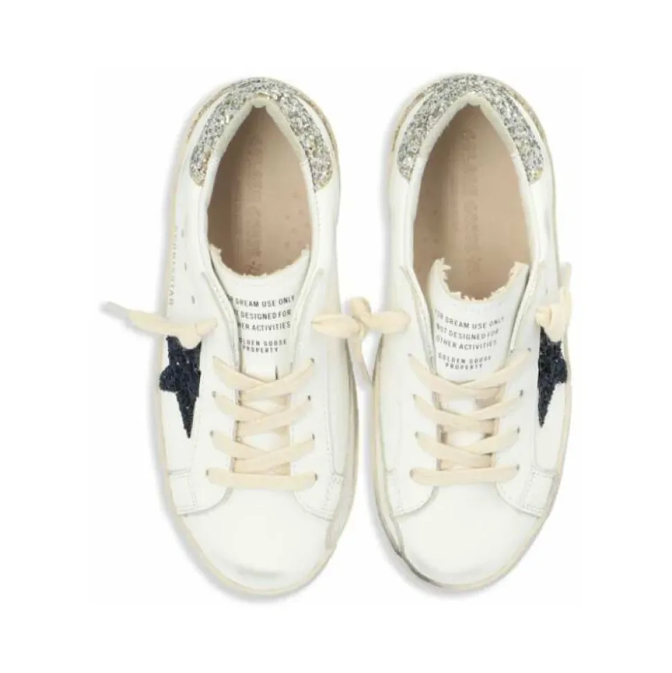 Weiße Leder Kinder Sneakers mit Stern