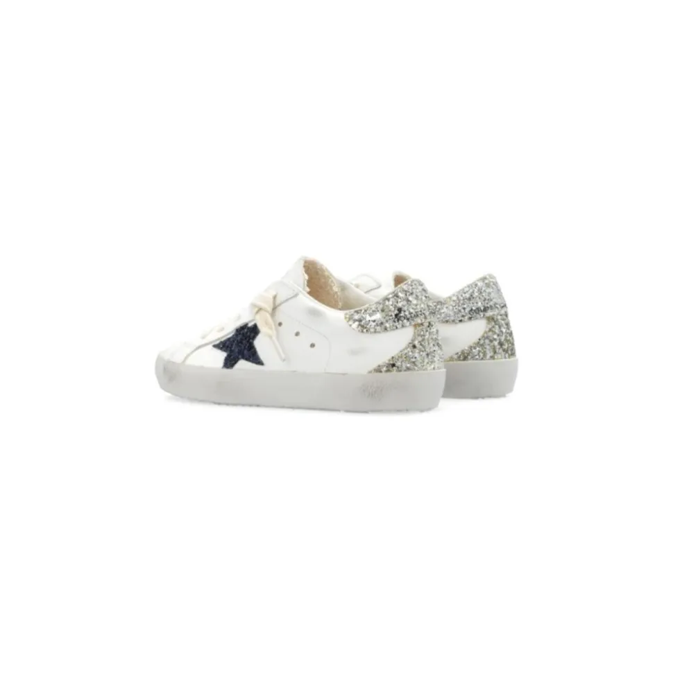 Weiße Leder Kinder Sneakers mit Stern