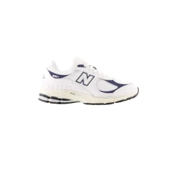 Weiße Mesh-Ledersneaker 2002R