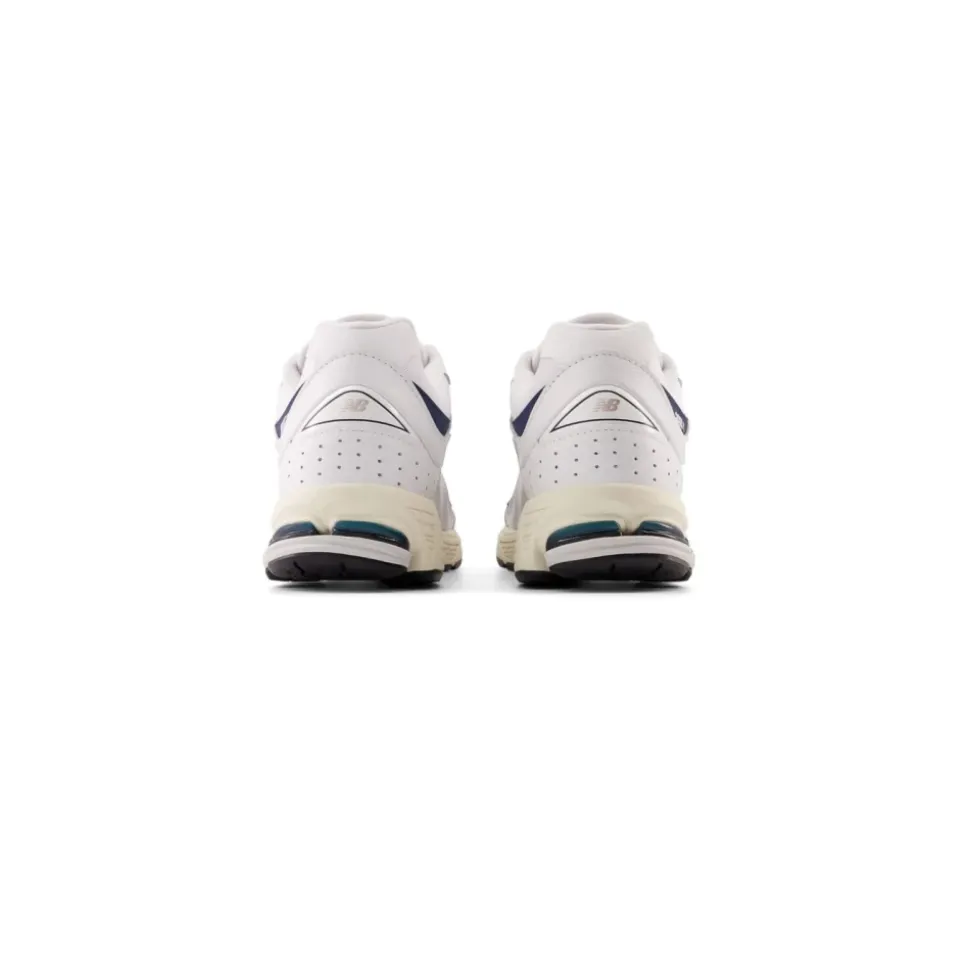 Weiße Mesh-Ledersneaker 2002R