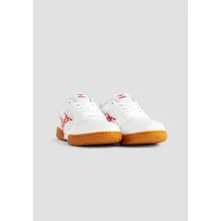 Weiße Mesh-Sneakers mit Leder-Einsätzen