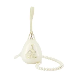 Weiße Micro Egg Crossbody Tasche