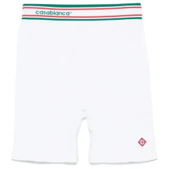 Weiße nahtlose Slim Fit Shorts