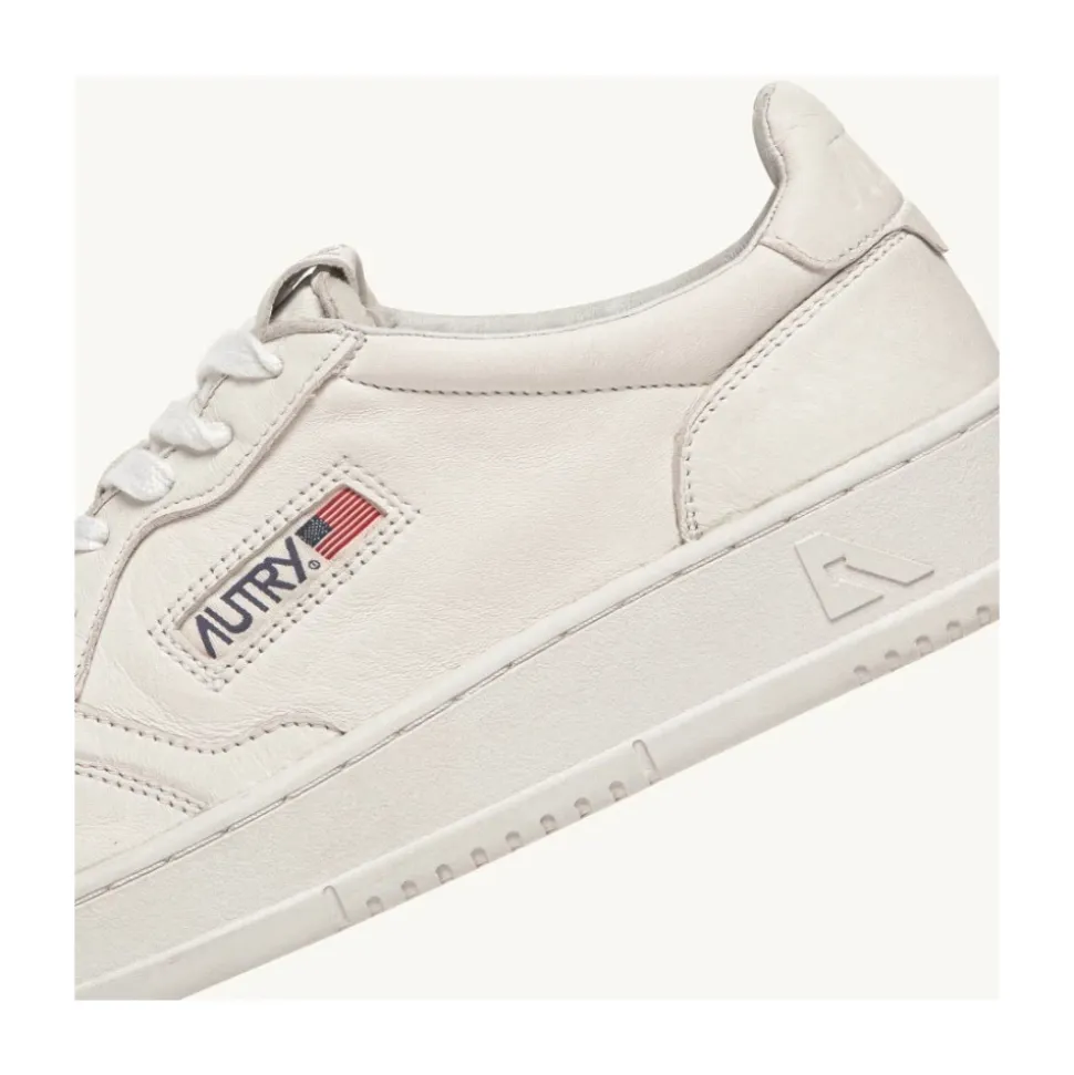 Weiße Nappa Medalist Low Sneakers