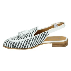 Weiße Sling-back Sandale