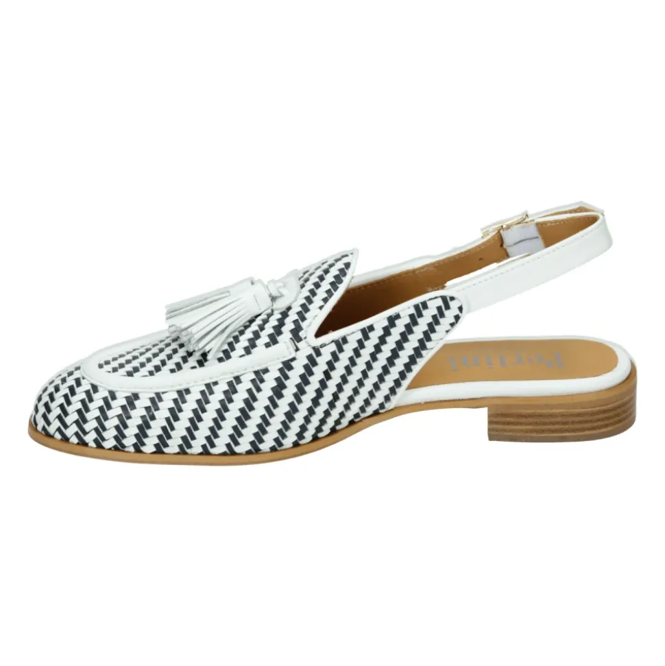 Weiße Sling-back Sandale