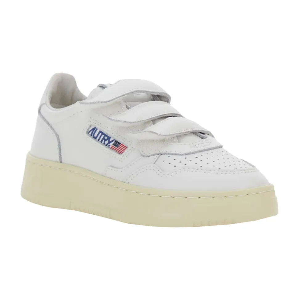 Weiße Sneakers für Kinder Niedrig Streifen