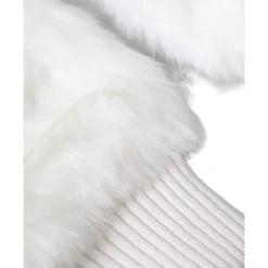 Weiße Strickpelz-Handgelenk-Fingerlose Handschuhe