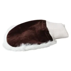 Weiße Strickpelz-Handgelenk-Fingerlose Handschuhe