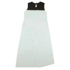 Weißer Jumpsuit mit weiten Beinen und Schleife