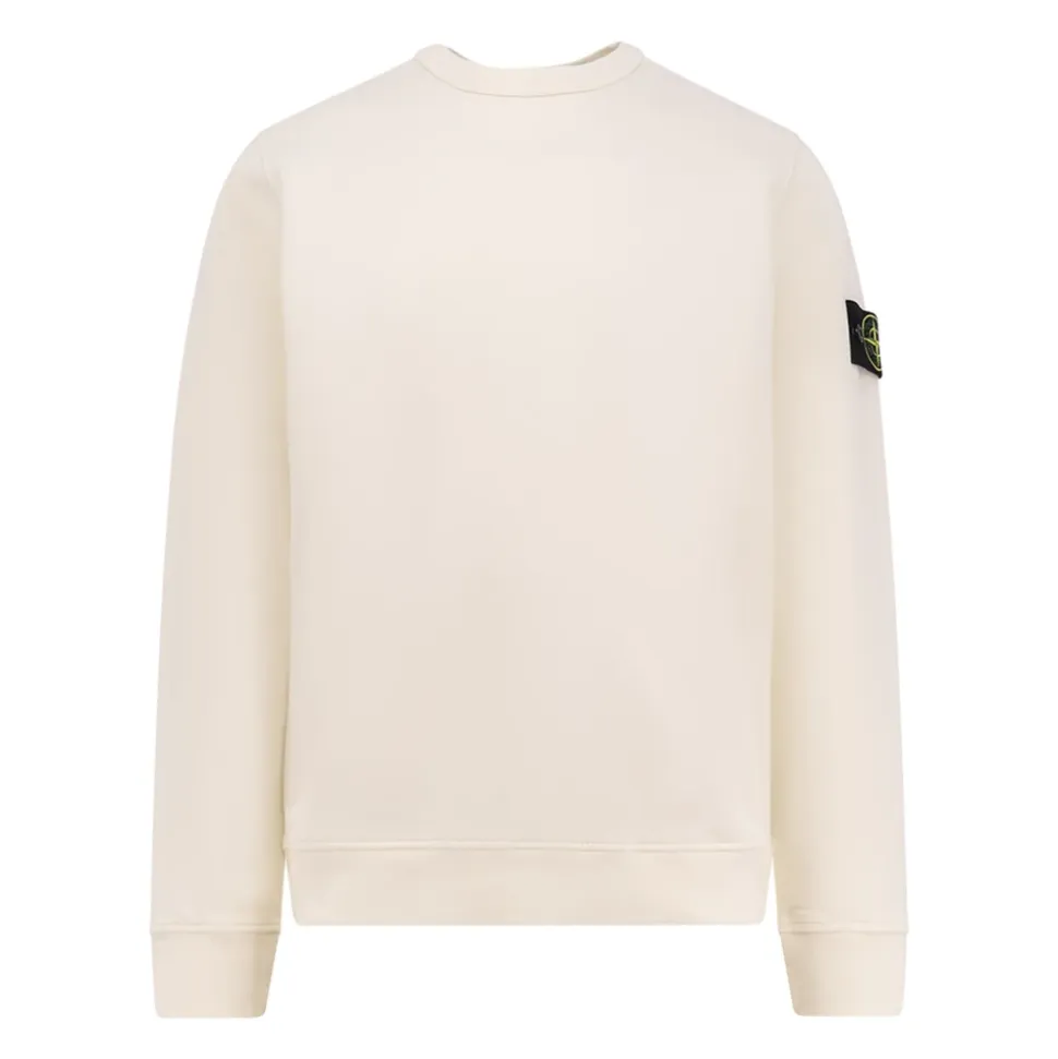 Weißer Pullover mit Abnehmbarem Logopatch