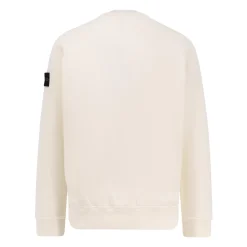 Weißer Pullover mit Abnehmbarem Logopatch