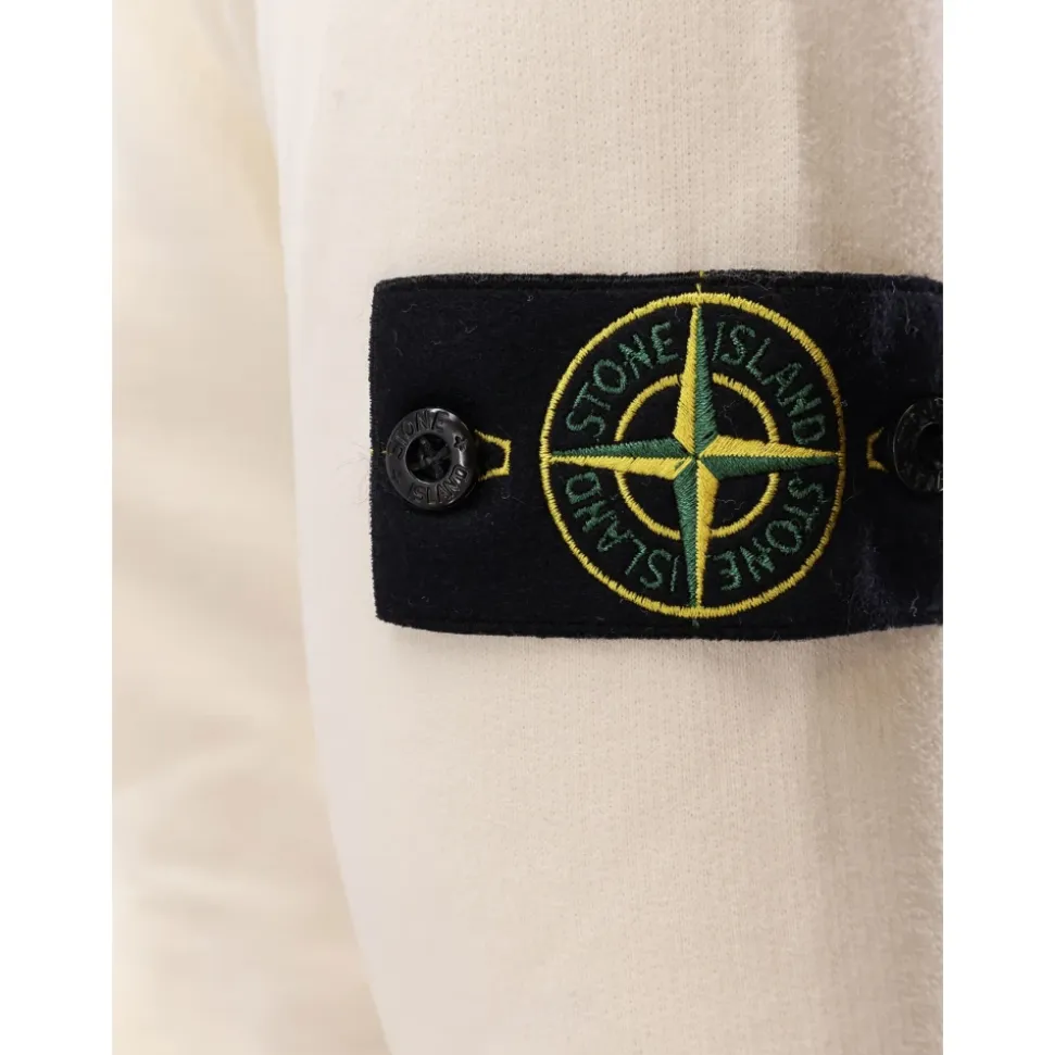 Weißer Pullover mit Abnehmbarem Logopatch