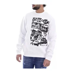 Weißer Sweatshirt mit Aufgedrucktem Logo