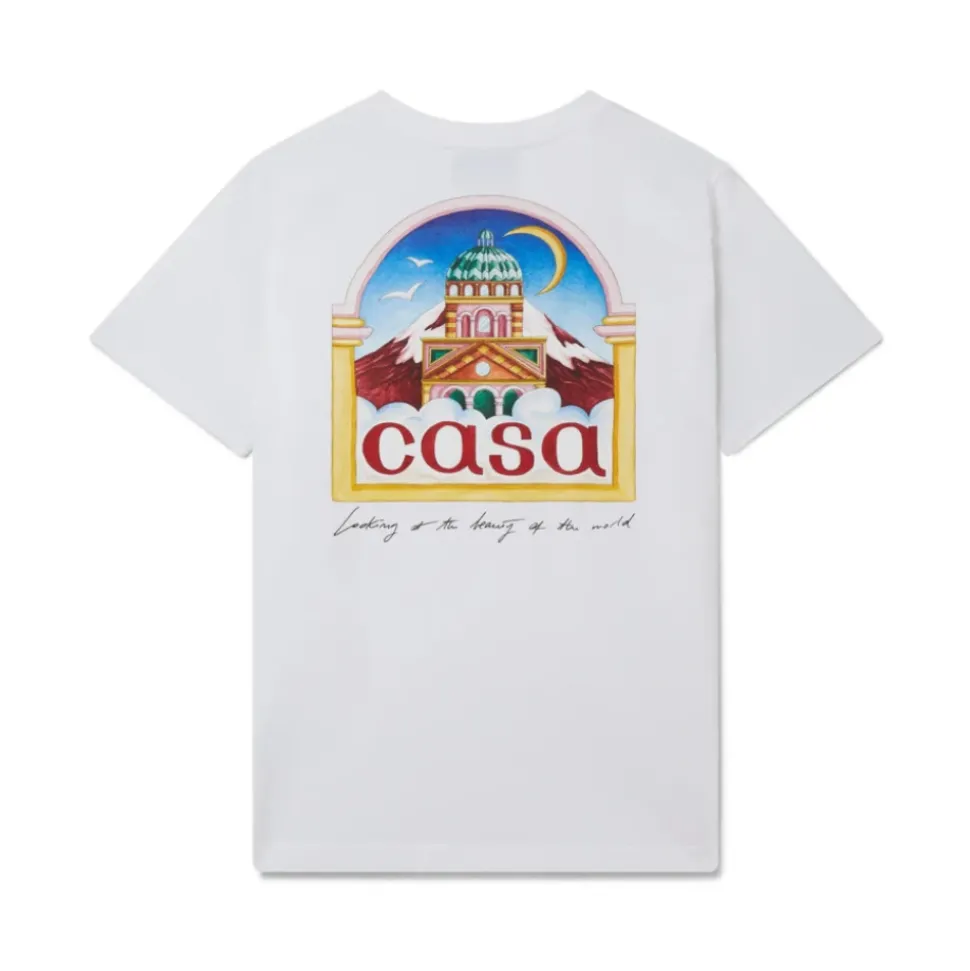 Weißes Bio-Baumwoll-T-Shirt Vue De L'Arche