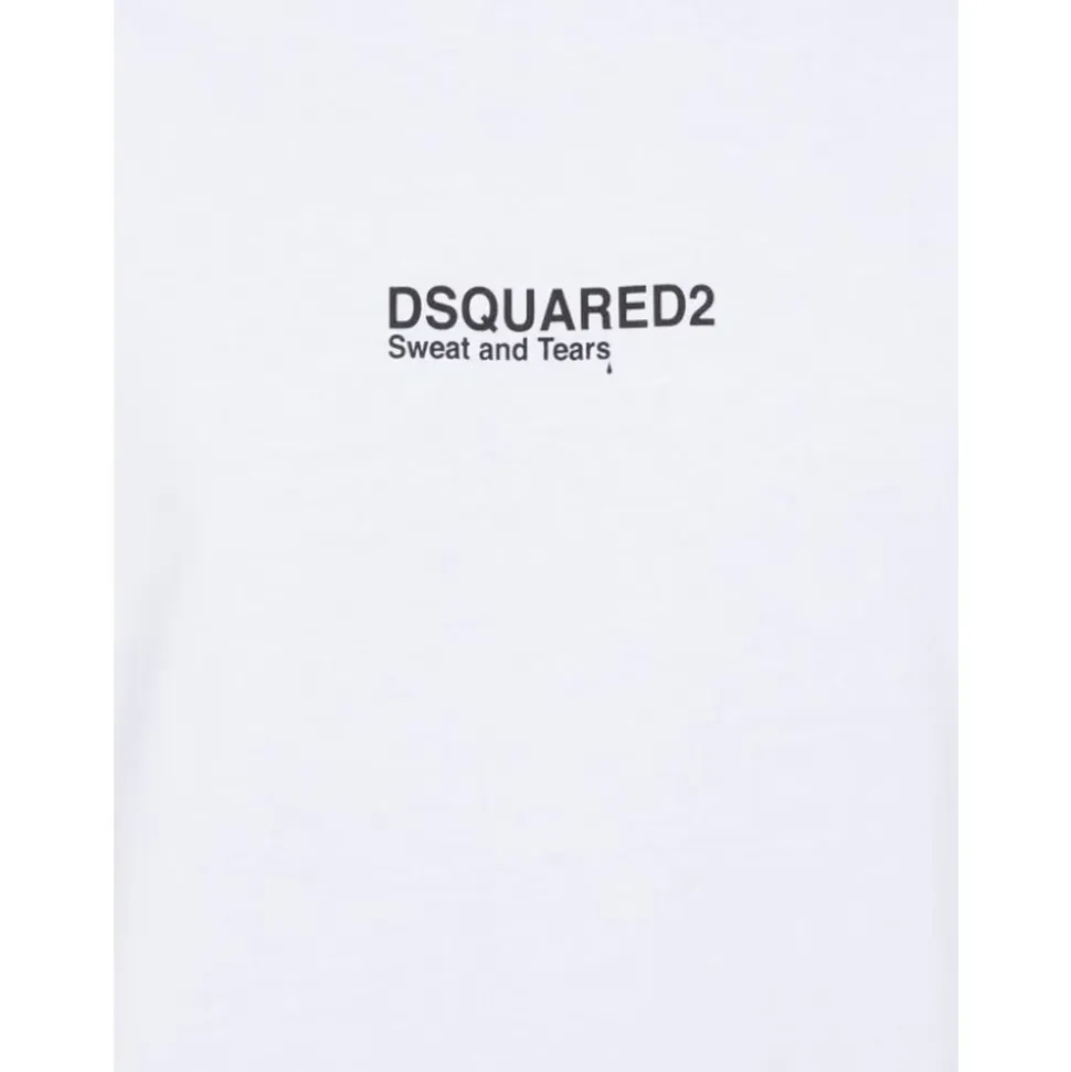 Weißes Jersey-T-Shirt mit Logo-Print