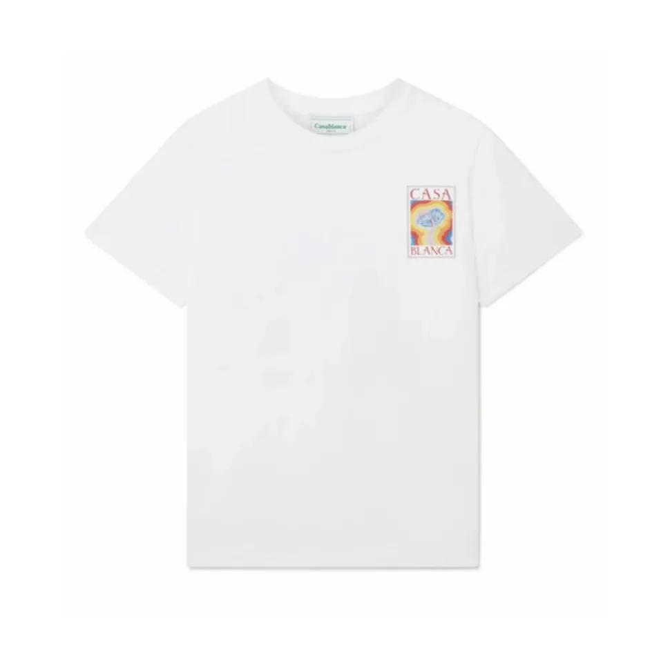Weißes Mind Vibrations Bedrucktes T-Shirt