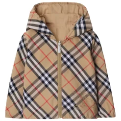 Wendbare karierte Jacke in Beige