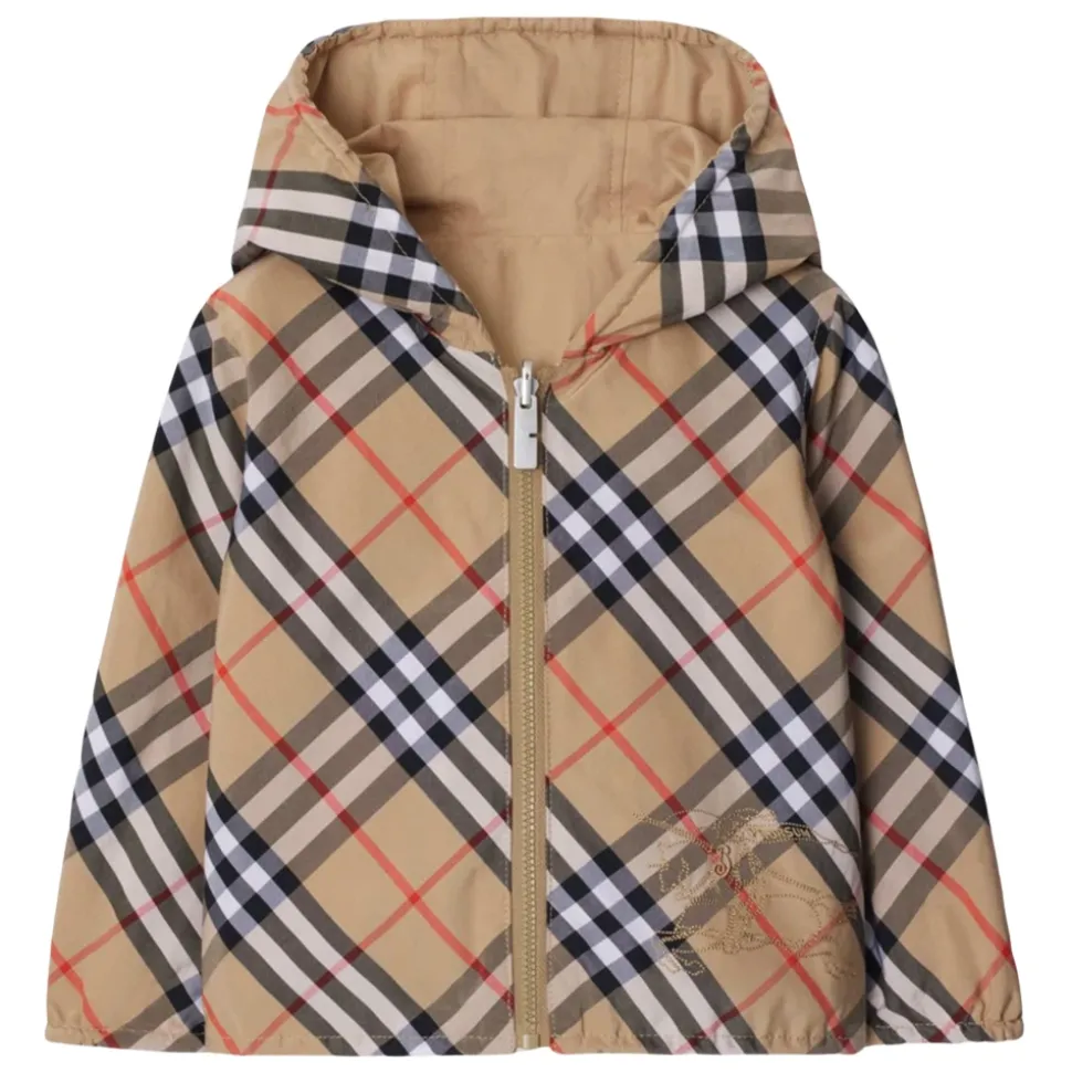 Wendbare karierte Jacke in Beige