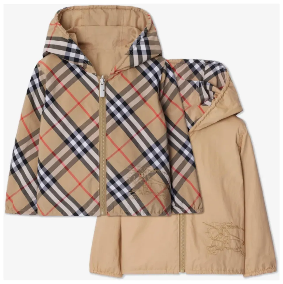 Wendbare karierte Jacke in Beige